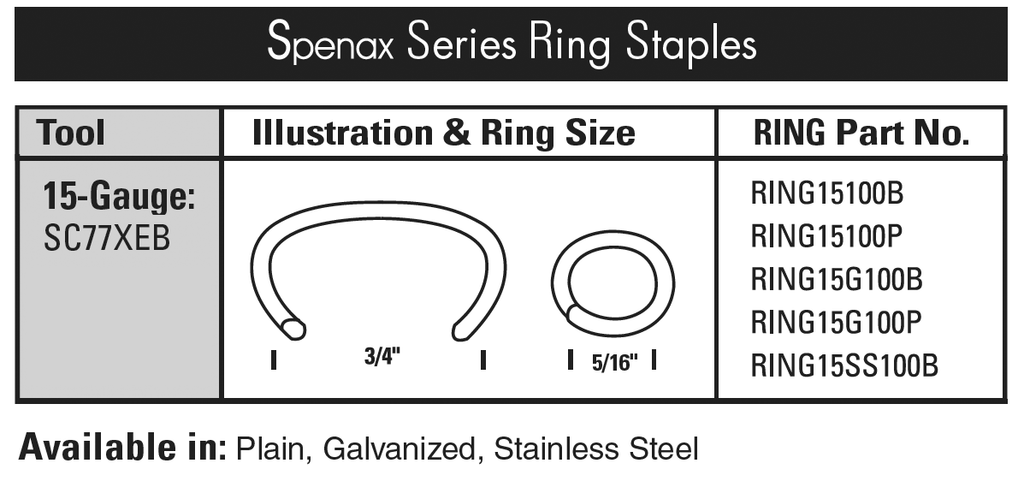 Bostitch Industrial SC77XEB 15ga Long Nose Pneumatic C-Ring