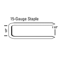 1/2" CROWN x 1-1/2" LEG 15 GAUGE S4 SERIES FLASH GALVANIZED STAPLE