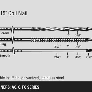 Coil Pallet Nailer  2-1/2" - 4" Length x .099" - .148" Diameter