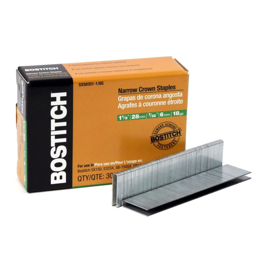 2 Pack Bostitch 1/2" 18-Gauge Narrow Crown Finish Staples - 7/32" Crown, 7000 Per Pack, Fits Select Bostitch Tools